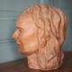 Sculpture signed Doloire, terracotta sculpture, woman's head sculpture, collection, interior decoration.
