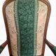 Vintage Voltaire Armchair Green and Beige with Floral Patterns