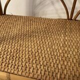 Vintage rattan and wicker shelf 70s