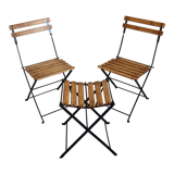 Vintage folding chairs and stool set