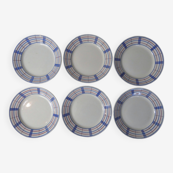 6 old lunéville brigitte flat plates