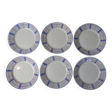 6 anciennes assiettes plates lunéville brigitte