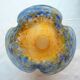 Art deco tulip in speckled glass paste, blue base, signed muller frères lunéville