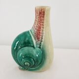 Old Barbotine Soliflore Vase in Snail Shape