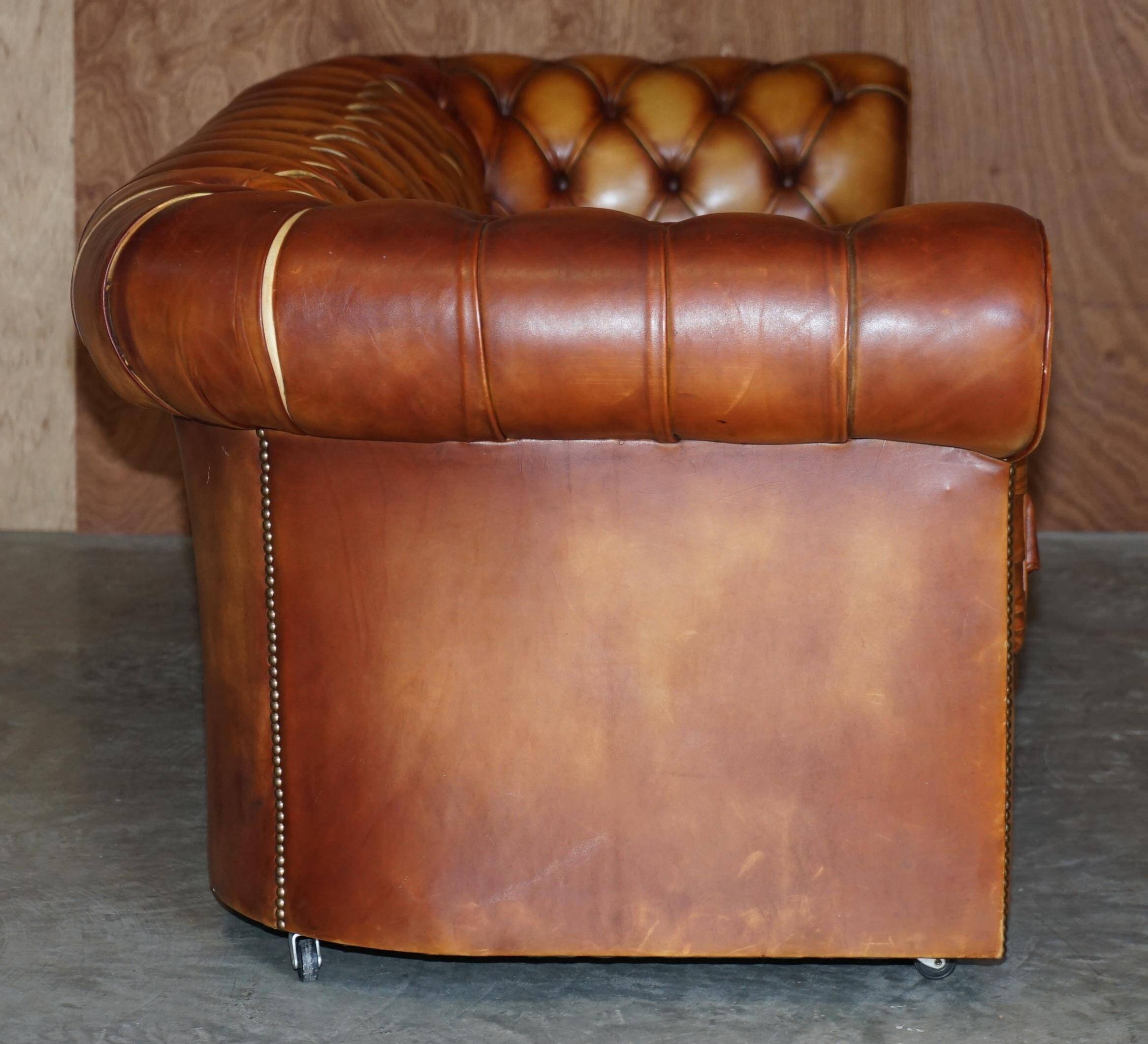 Chesterfield suite three-piece leather set