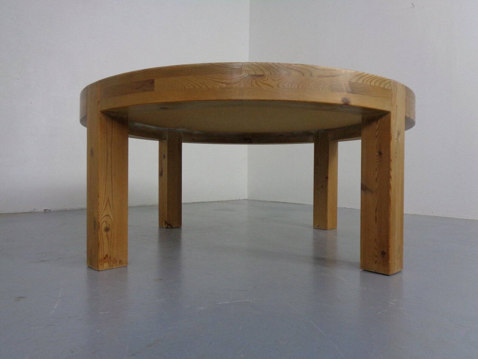 Large pine and ceramic coffee table by Lisbeth Sallingboe for Sallingboe, Denmark, 1970s.