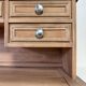 Louis XVI style graduated desk in solid cherry wood, renovated.