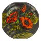 Vintage Ruscha 70s wall plate decor orange flowers fat lava glaze