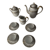 Complete café service porcelain Limoges William Guérin
