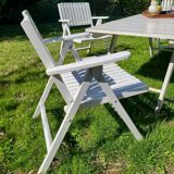 Set armchairs and garden table vintage circa 1970 R Gleizes