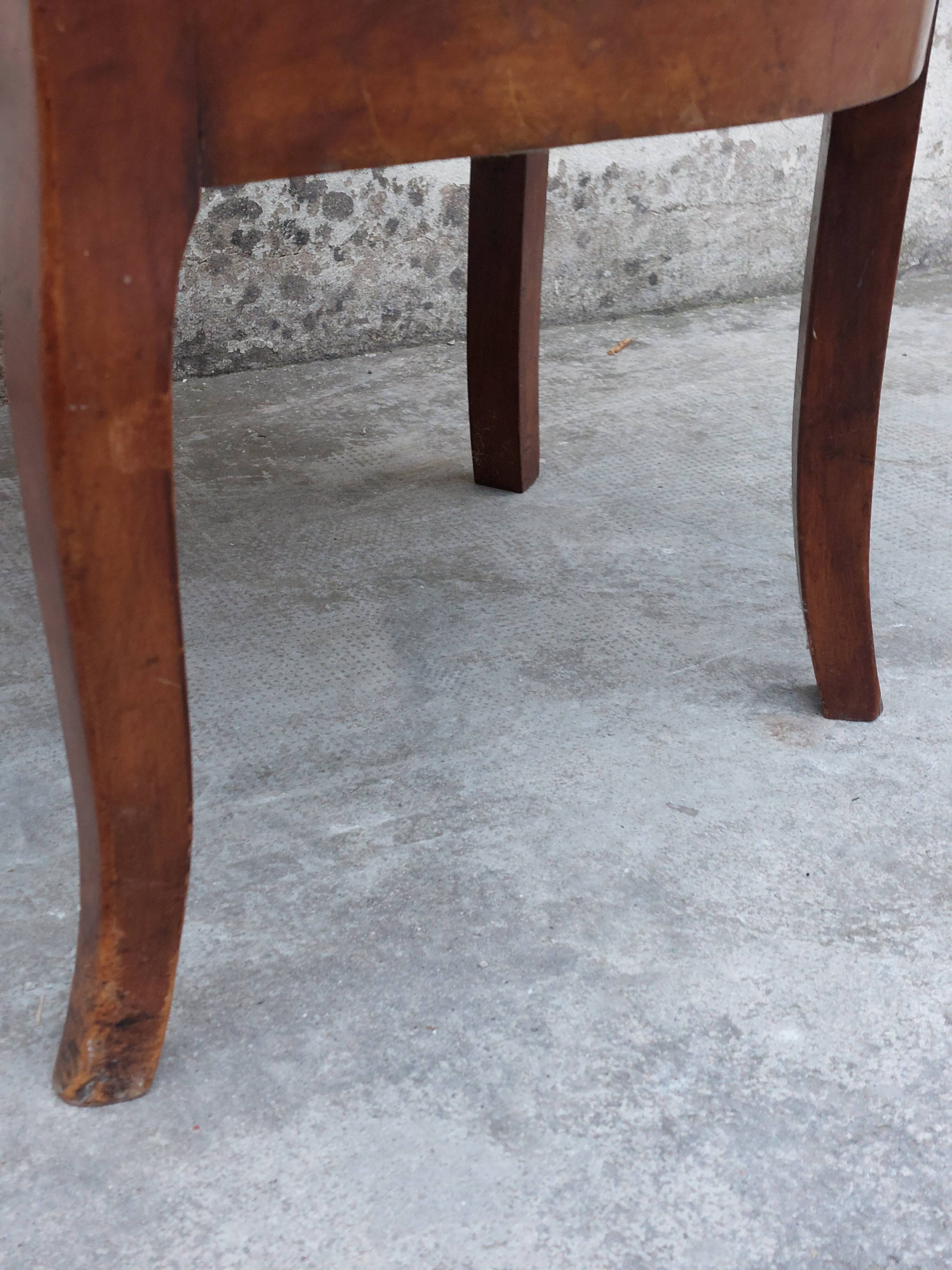 Louis Philippe office armchair in solid walnut