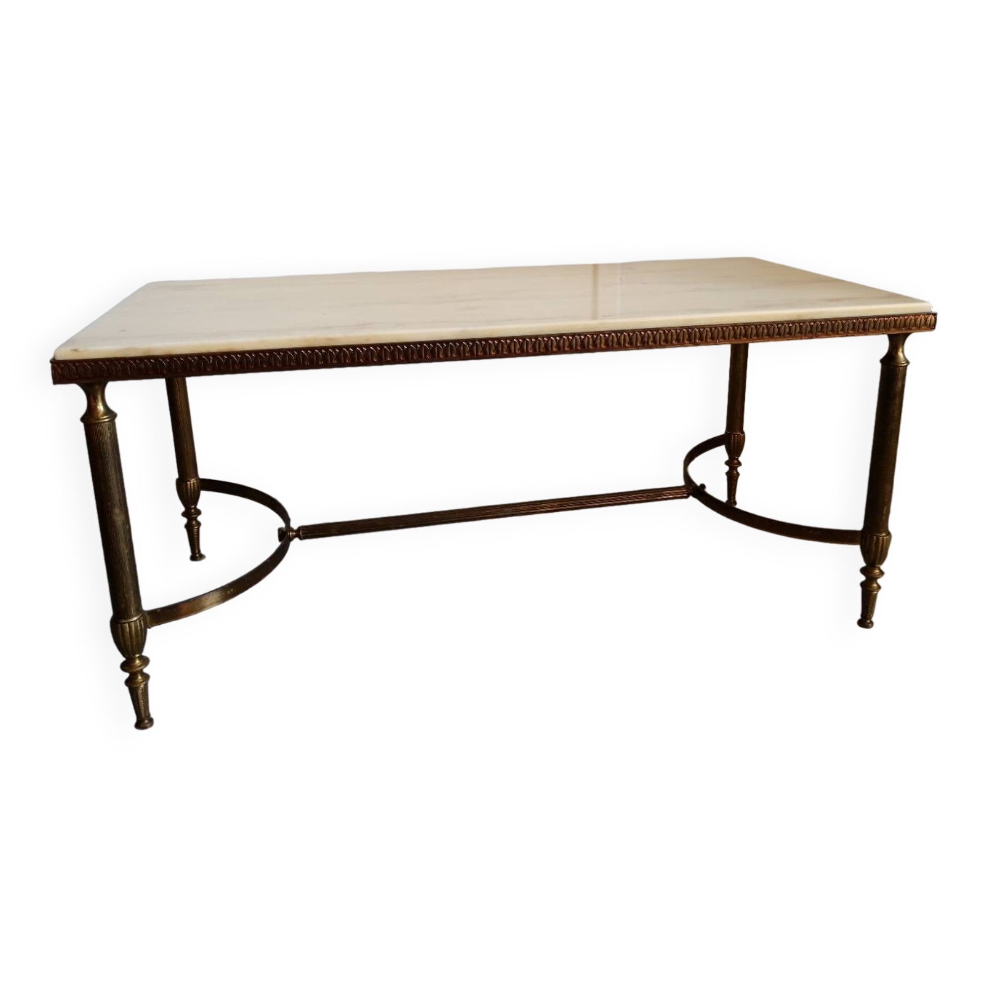 Marble and brass coffee table