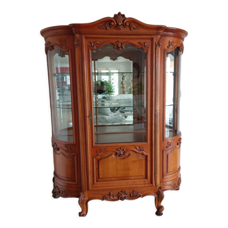 20th century regency style solid cherrywood silver cabinet