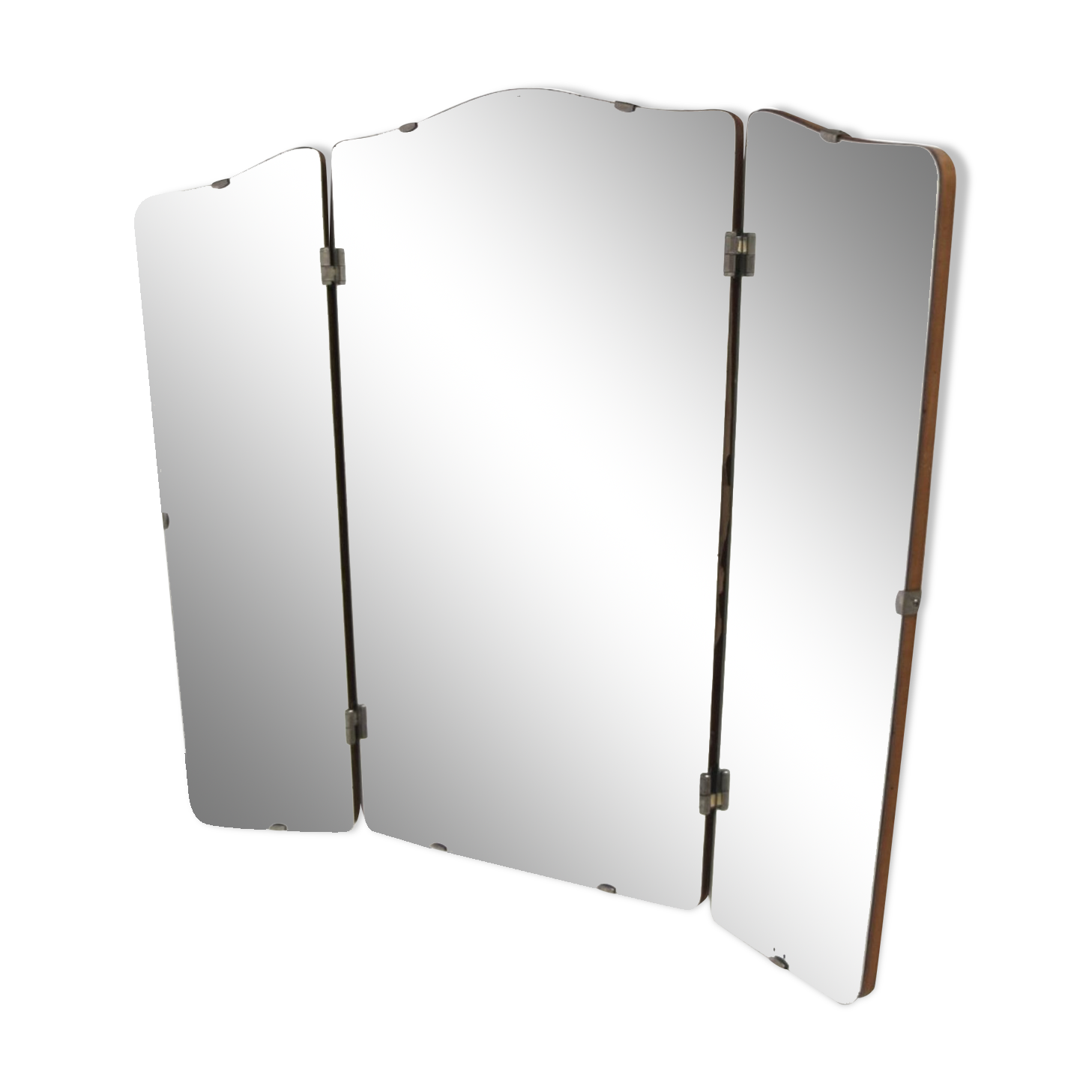 Vintage teak "triptych" mirror, Sweden, 1950