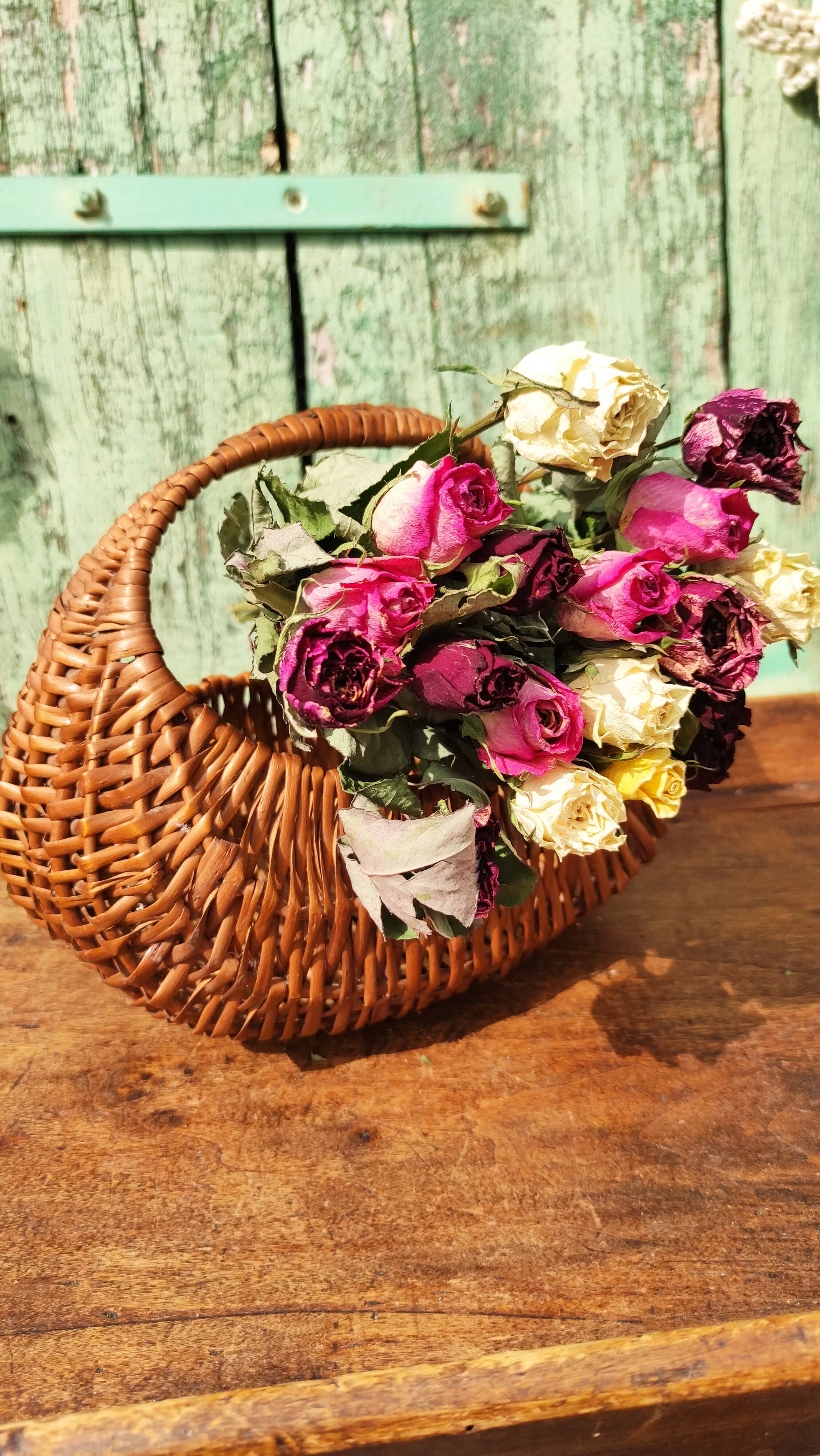 Vintage basket in woven wicker