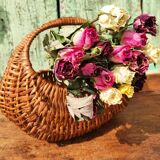 Vintage basket in woven wicker