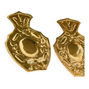 Pair of large baroque style mid-century Swedish brass sconces
