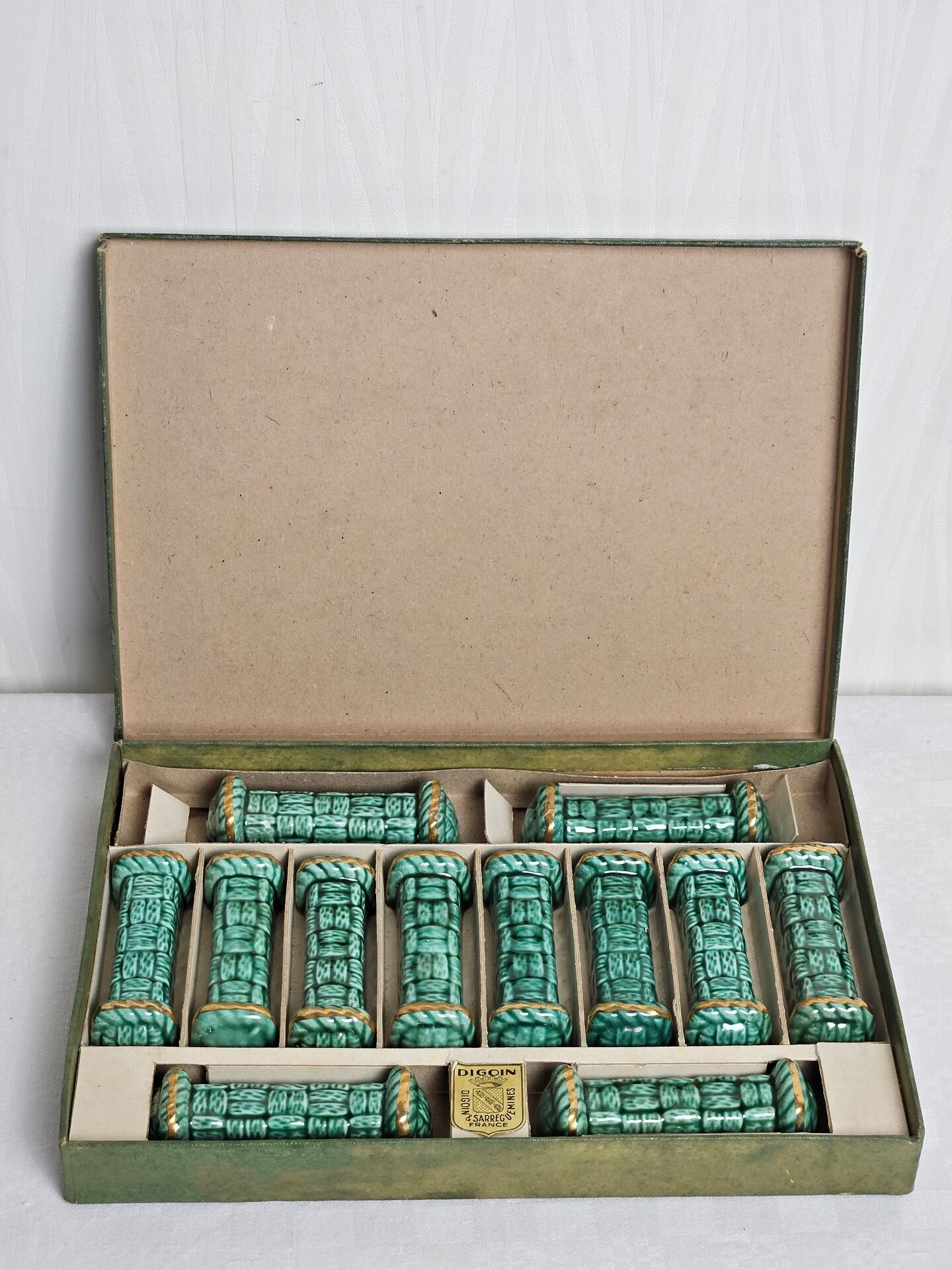Box of 12 knife rests Digoin Sarreguemines France