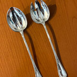 Christofle ribbon and bell-shaped salad serving pieces, very beautiful and