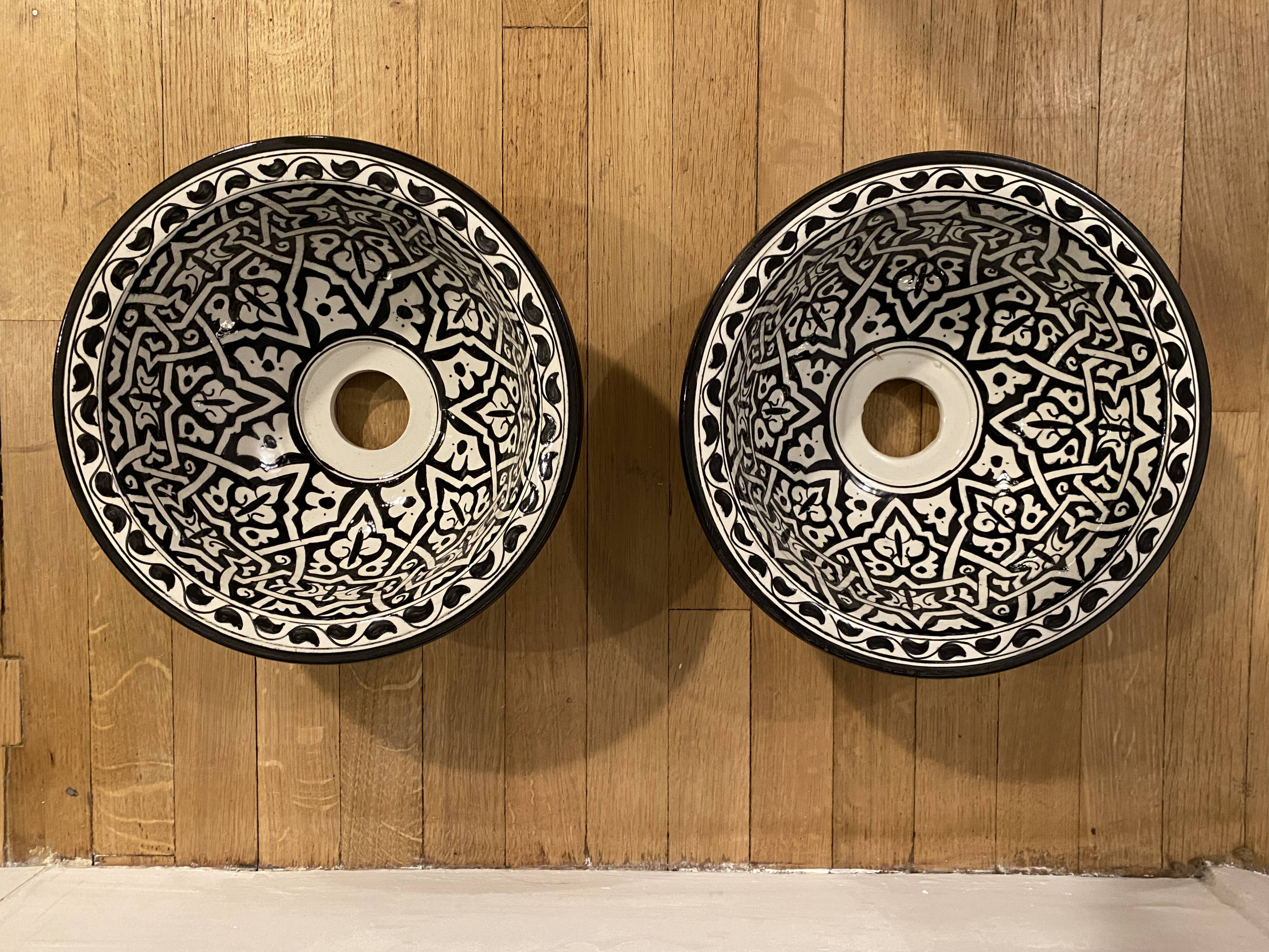 Moroccan ceramic basins