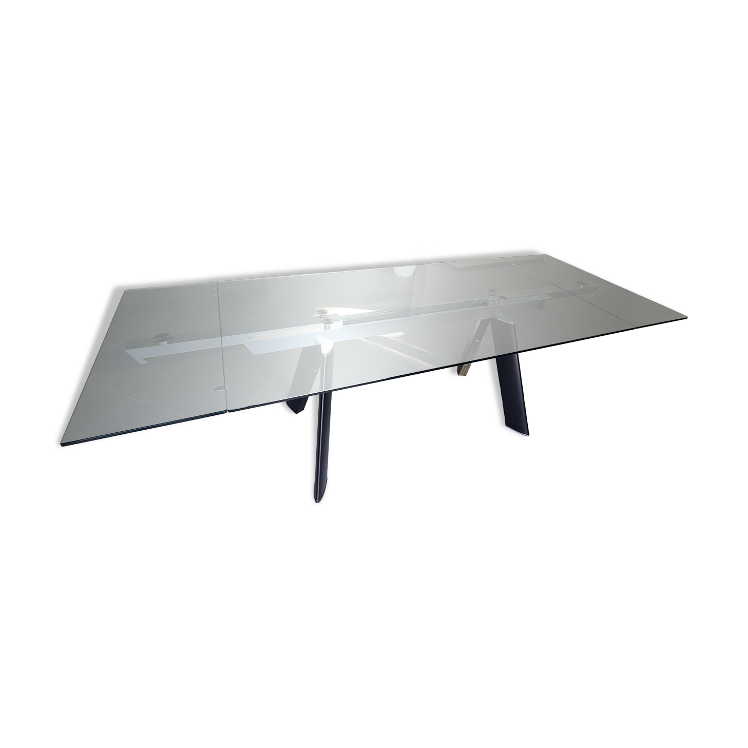 Roche Bobois crystal glass Chronos extendable table 160 - 240 cm