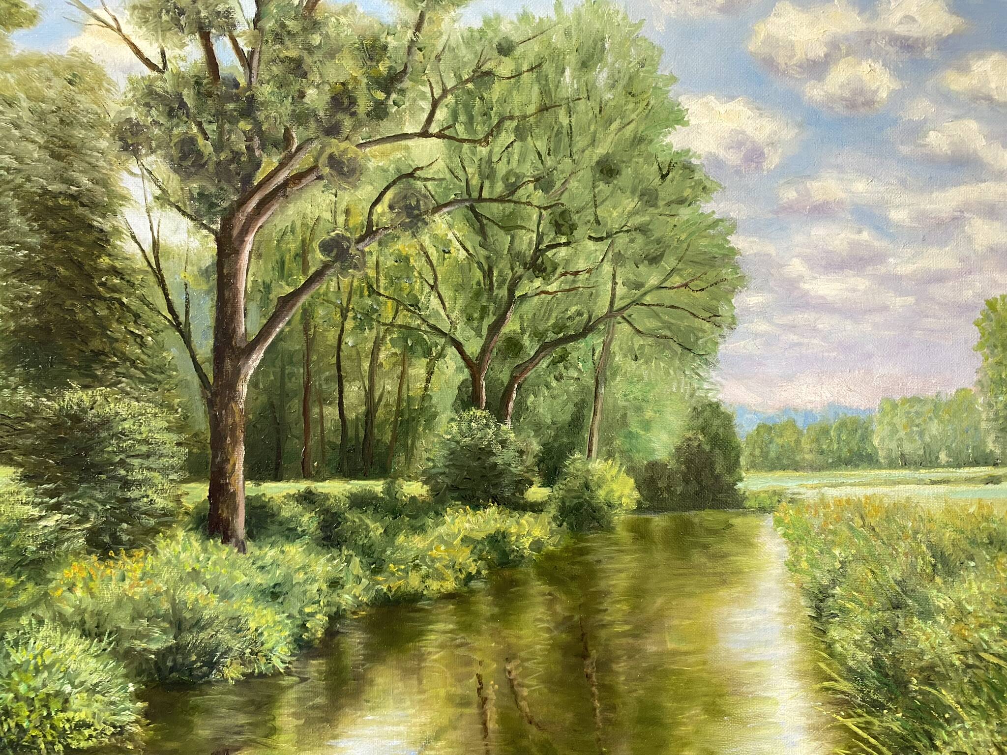 Green landscape signed in 2005