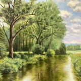 Green landscape signed in 2005