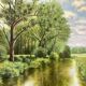 Green landscape signed in 2005