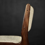 Vintage Scandinavian Modern Teak and Beige Wool Dining Chairs Model 89 by Erik Buch, 1950s, Set of 4