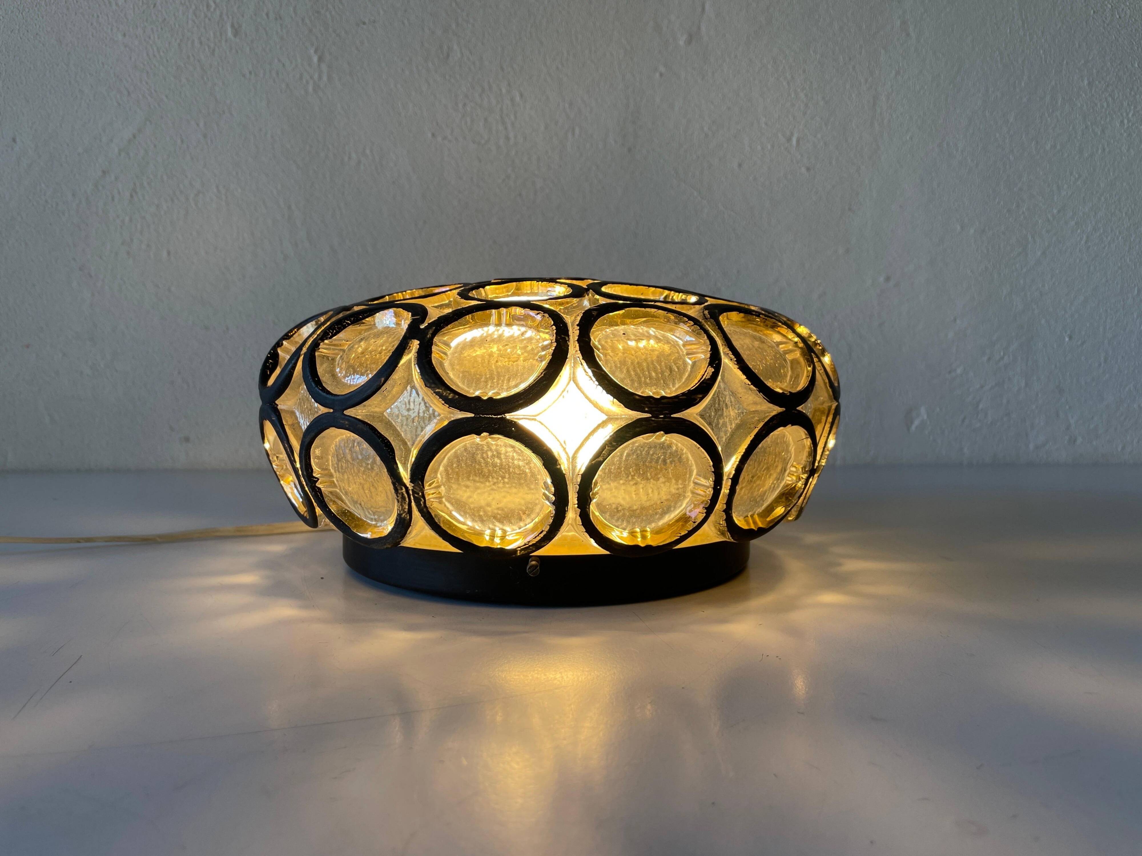 Iron or structured glass wall light by Limburg, 1960s, Germany.