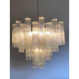 Contemporary Champagne “Tronchi” Murano Glass Chandelier