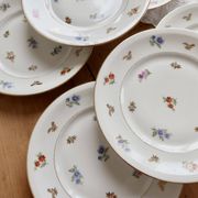 6 vintage dessert plates porcelain from Limoges – small flowers