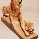 Sculpture Lion/Lionne de L. François (1882-1965)