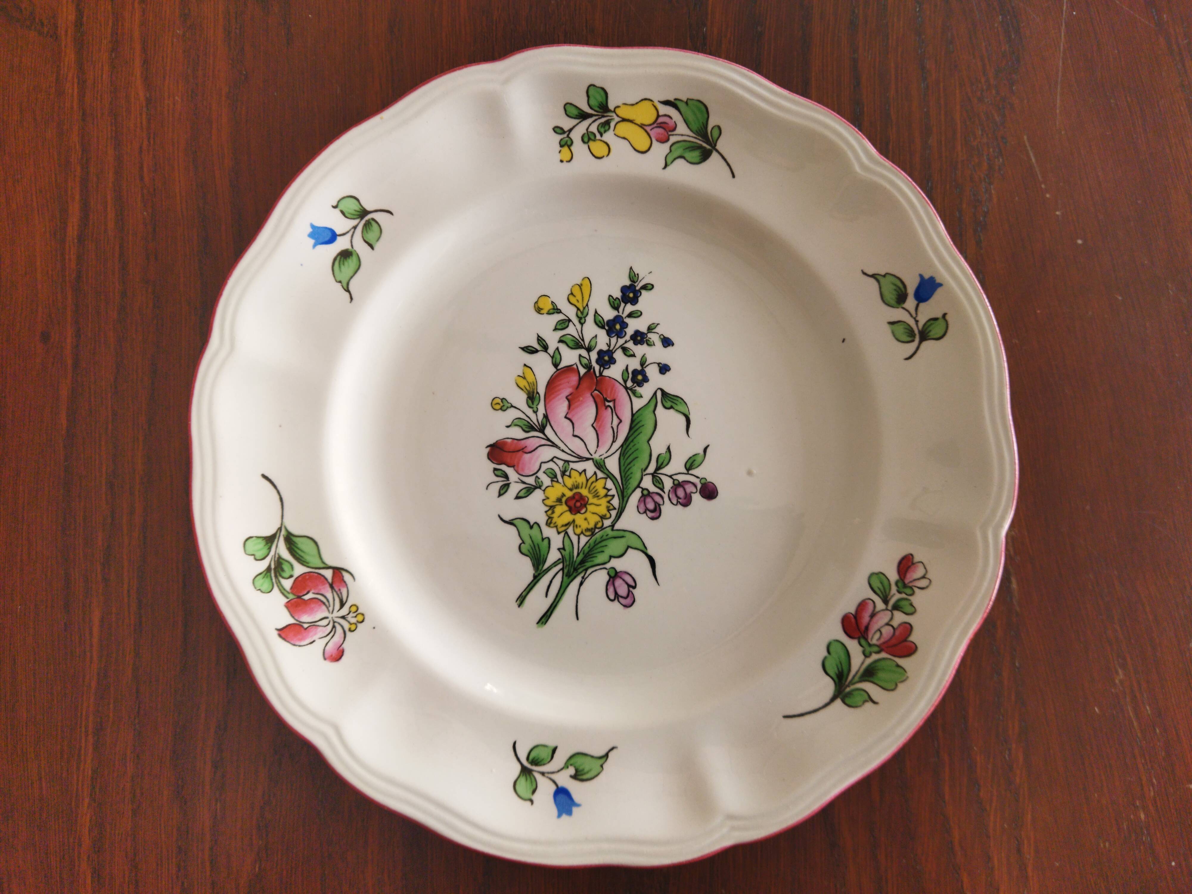 5 assiettes à cake "Réverbère fin" KG Lunéville