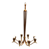 Lustre en laiton du milieu du siècle production italienne, années 1950