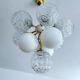 Mid Century Italian Glass & Brass Pendant Light