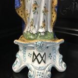 Virgin and child in earthenware of quimper early twentieth century