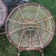 Set of 4 armchairs and 1 vintage rattan bench (5 pieces) inseparable.