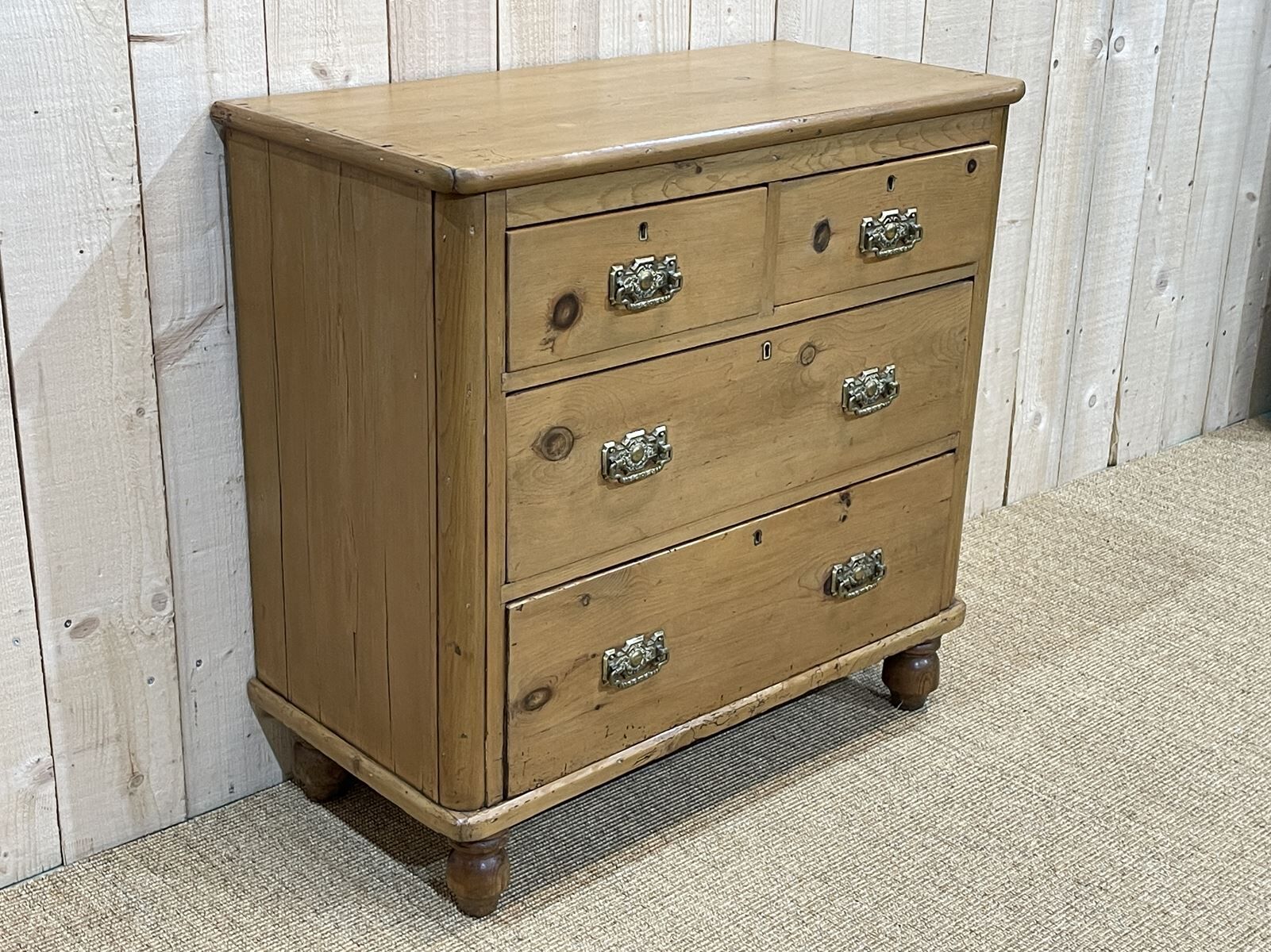 English chest of drawers in nineteenth century fir