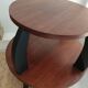 Table de salon ronde années 50 noir et bois