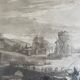 After claude le lorrain, engraving, landscape with shepherds