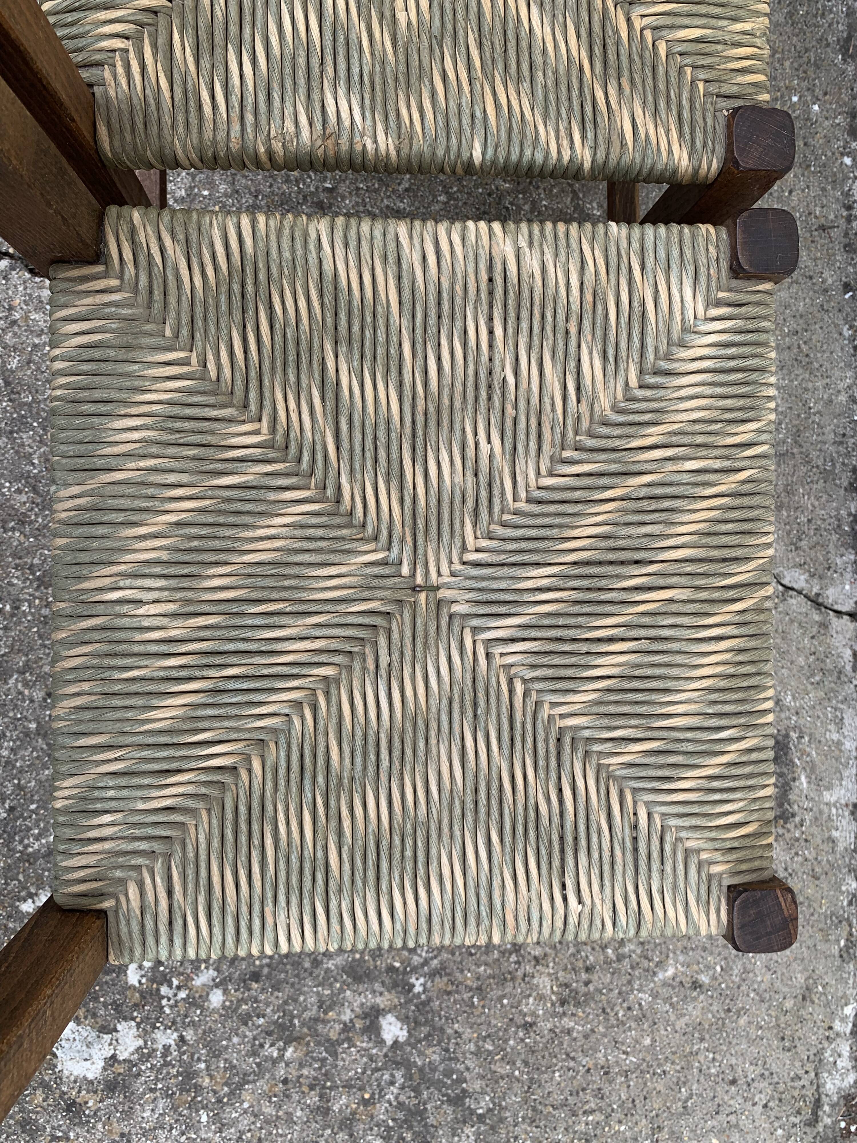 Two-tone straw chairs 1950