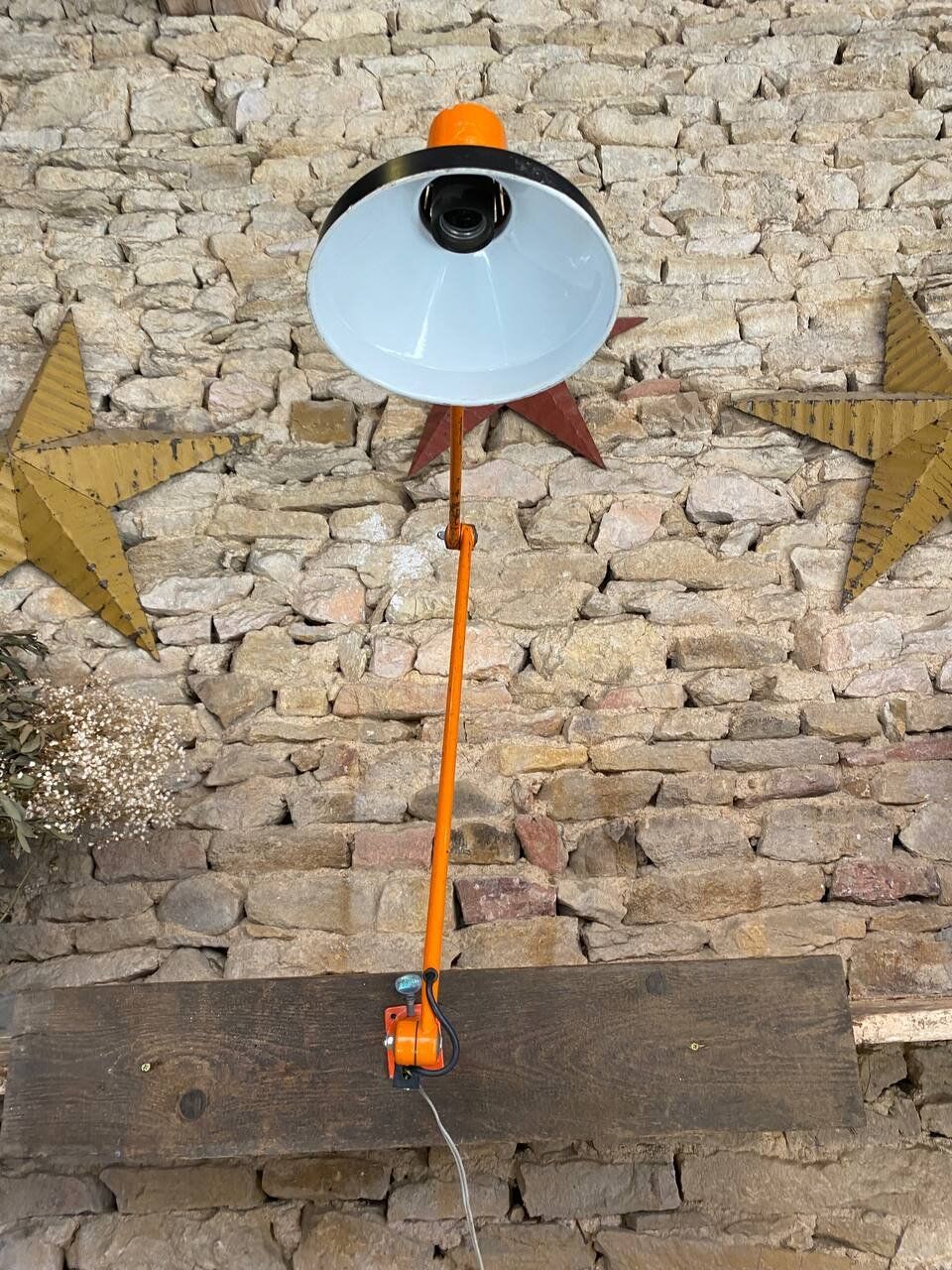 Wall lamp - 2 arms - orange and black