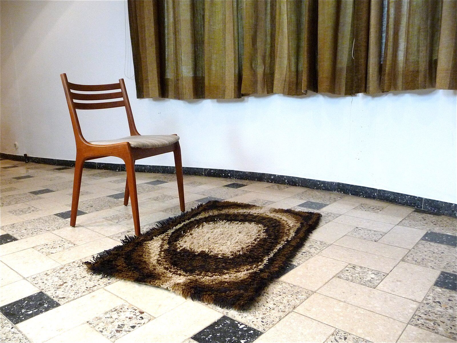 Abstract brown Scandinavian modern rug by Ege Rya, Denmark 1960s