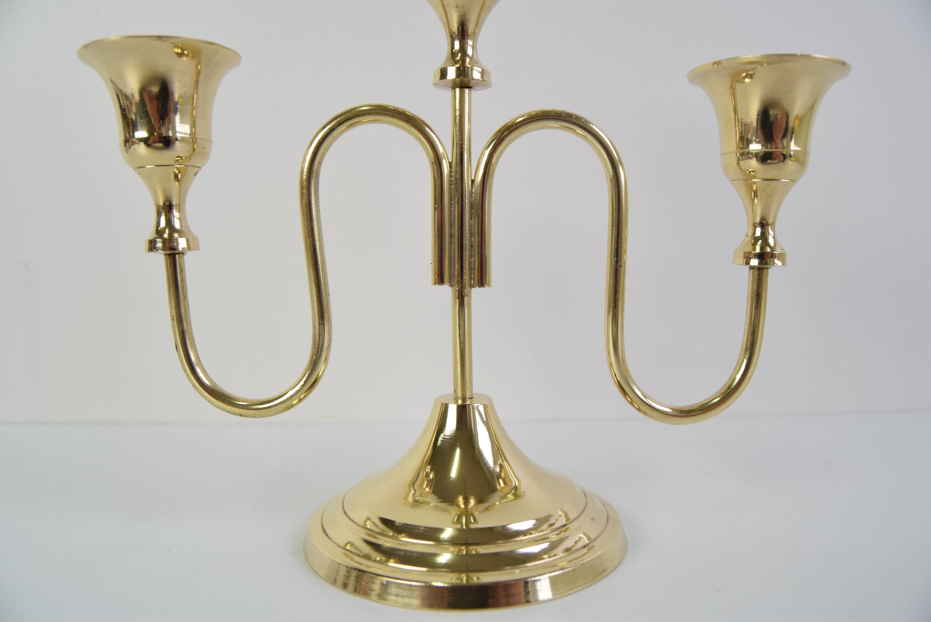 Vintage Brass Candlestick, Czechoslovakia, 1960's.