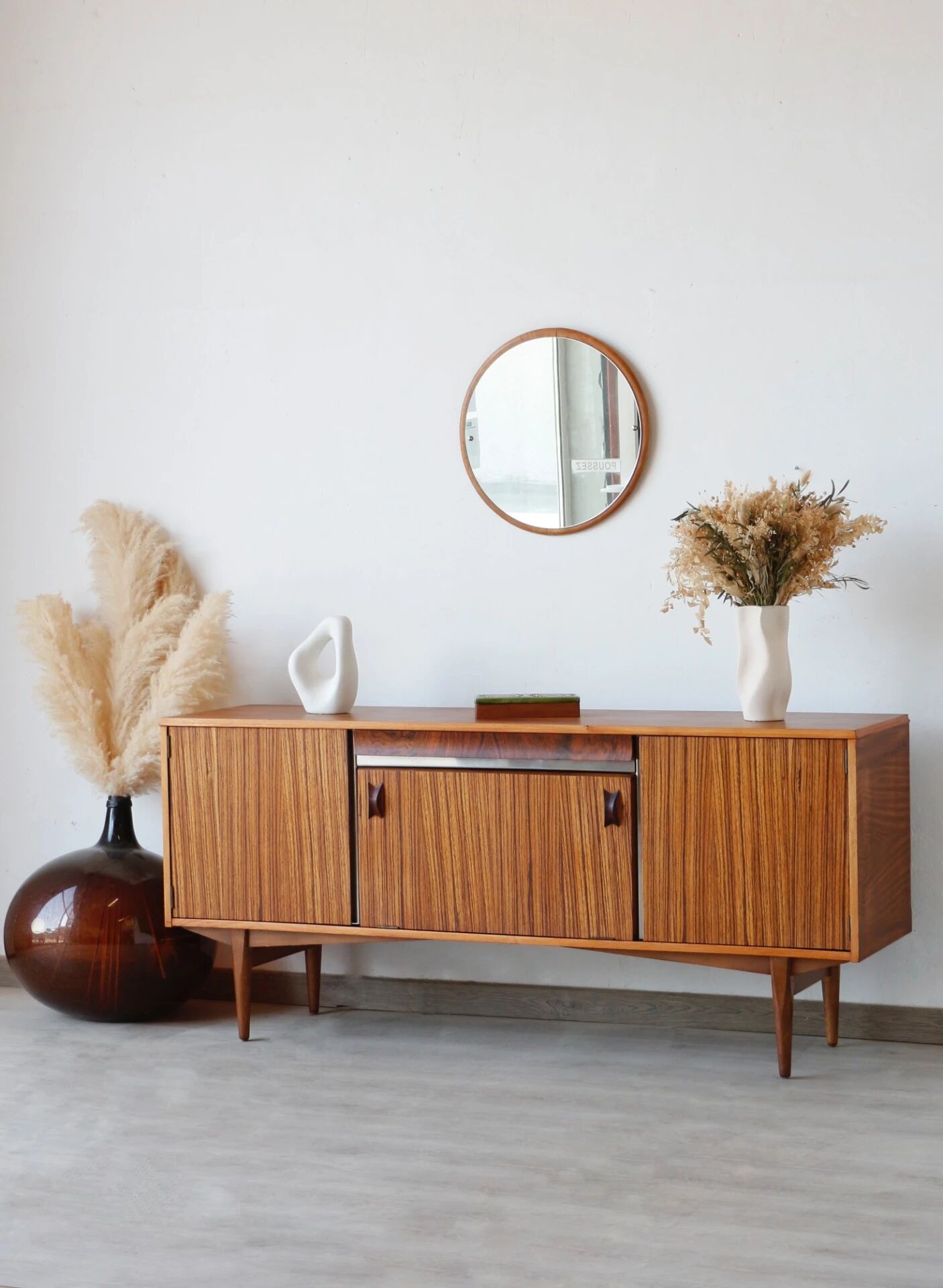Enfilade scandinave zebrano – buffet vintage années 60