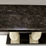 Ivory Hand-Painted Beech Console / Balustrade with a Marble Effect and Two