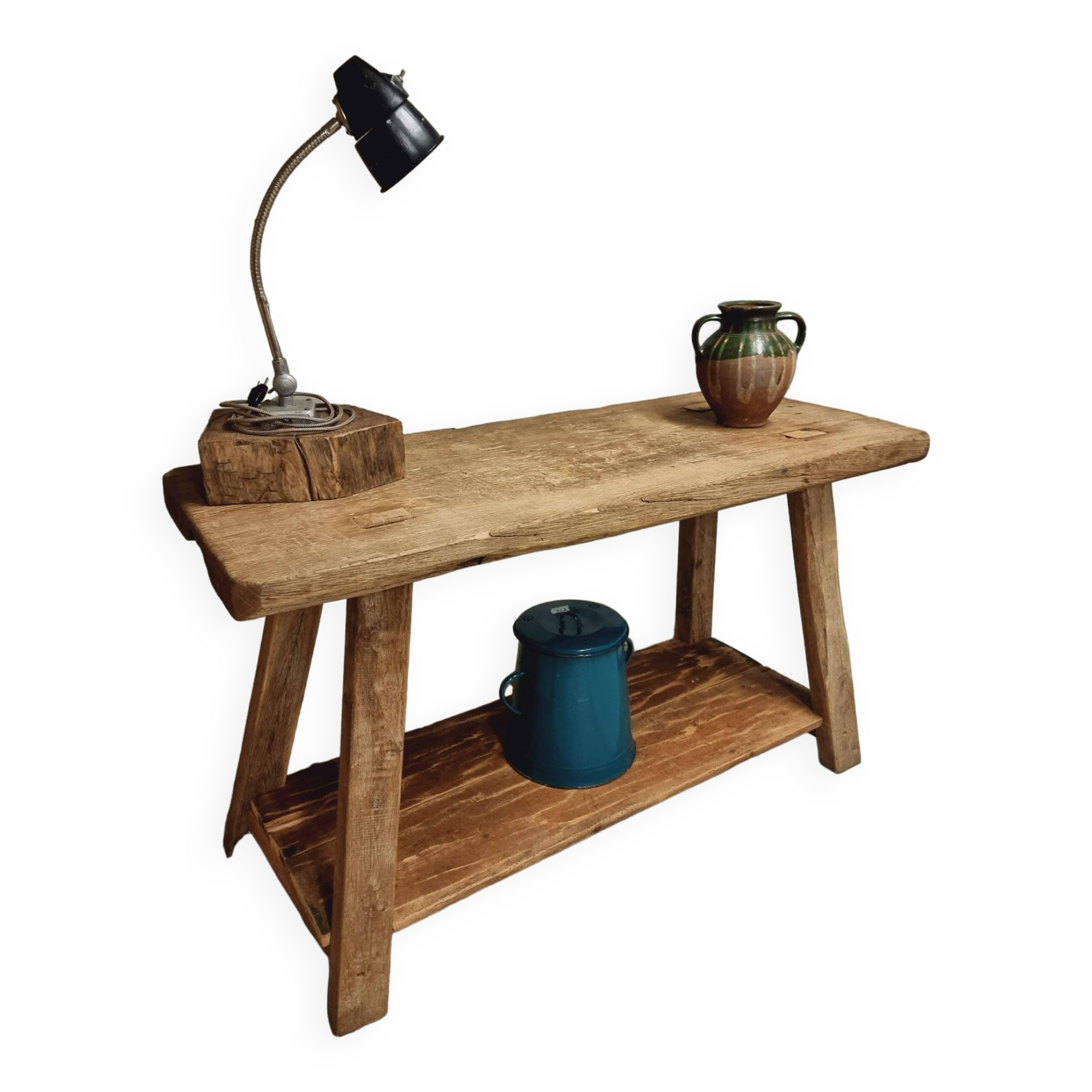 Old workbench work table bathroom furniture side table 55 x 137 cm