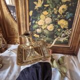 Large bronze hand candle holder