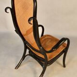Bentwood cane armchair with mechanism and footrest